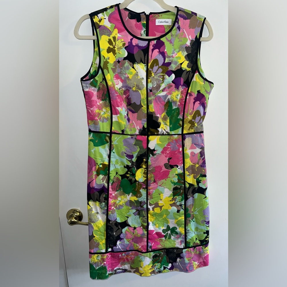 Calvin Klein Multi Color Floral Shift Dress